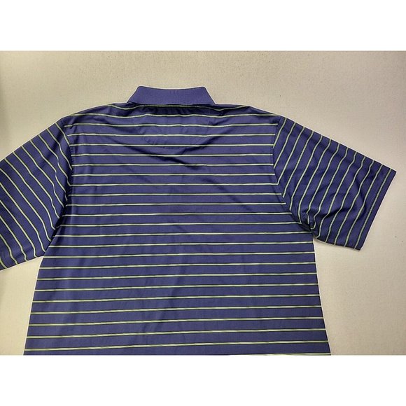 Men's XXL Navy Green Stripe Performance Seminole Golf Club Polo "Barracuda Cup" - Picture 11 of 12